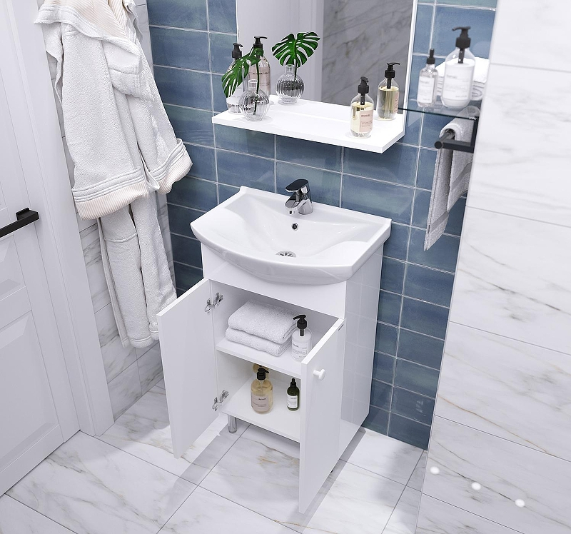 Комплект мебели для ванной Grossman Eco Line 60 106051-2 цвет Белый, купить, цена, заказать, магазин, доставка, скидка, промокод, купить, цена, заказать, магазин, доставка, скидка, промокод