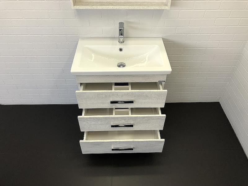 Тумба с раковиной Comforty Никосия 70Н 00-00005793 Дуб белый, купить, цена, заказать, магазин, доставка, скидка, промокод, купить, цена, заказать, магазин, доставка, скидка, промокод