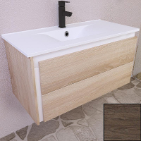 Тумба с раковиной SanVit Линк 80 klink080 с фактурой под дерево подвесная Орех седой темный, купить, цена, заказать, магазин, доставка, скидка, промокод, купить, цена, заказать, магазин, доставка, скидка, промокод