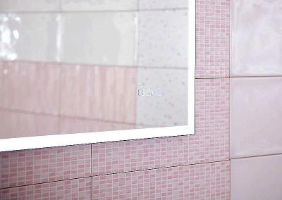 Зеркало Бриклаер Лофт 60 4627125415722 с подсветкой Черное с бесконтактным выключателем и часами