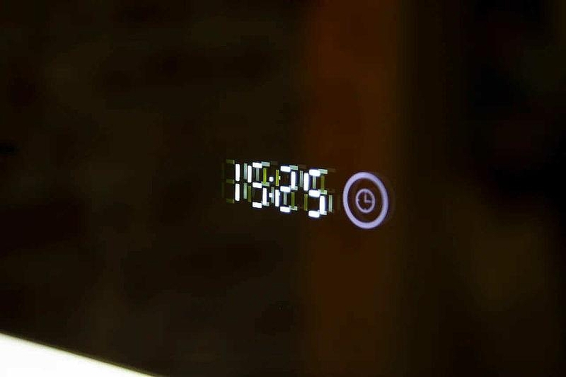 Зеркало Бриклаер Лофт 60 4627125415722 с подсветкой Черное с бесконтактным выключателем и часами, купить, цена, заказать, магазин, доставка, скидка, промокод, купить, цена, заказать, магазин, доставка, скидка, промокод