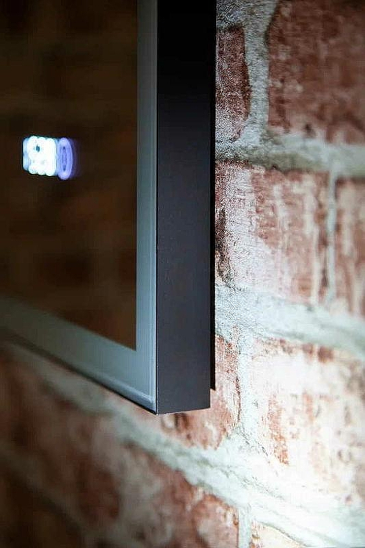 Зеркало Бриклаер Лофт 60 4627125415722 с подсветкой Черное с бесконтактным выключателем и часами, купить, цена, заказать, магазин, доставка, скидка, промокод, купить, цена, заказать, магазин, доставка, скидка, промокод