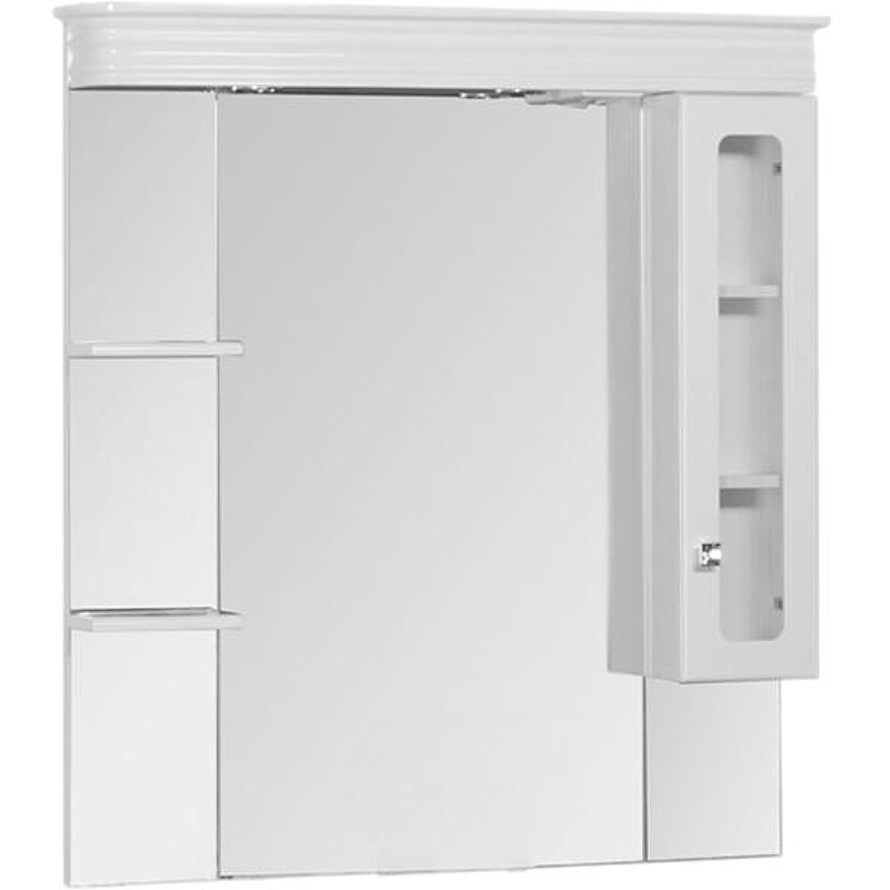 Зеркало со шкафом Aquanet Греция 110 171544 с подсветкой R Белое Swarovski, купить, цена, заказать, магазин, доставка, скидка, промокод, купить, цена, заказать, магазин, доставка, скидка, промокод