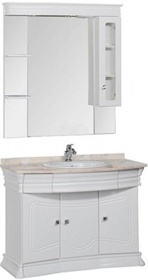 Зеркало со шкафом Aquanet Греция 110 171544 с подсветкой R Белое Swarovski