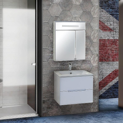 Зеркальный шкаф Onika Сигма 60.01 206034 с подсветкой Белый