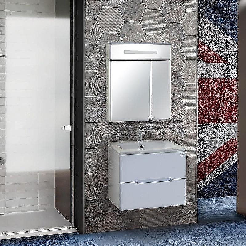 Зеркальный шкаф Onika Сигма 60.01 206034 с подсветкой Белый, купить, цена, заказать, магазин, доставка, скидка, промокод, купить, цена, заказать, магазин, доставка, скидка, промокод