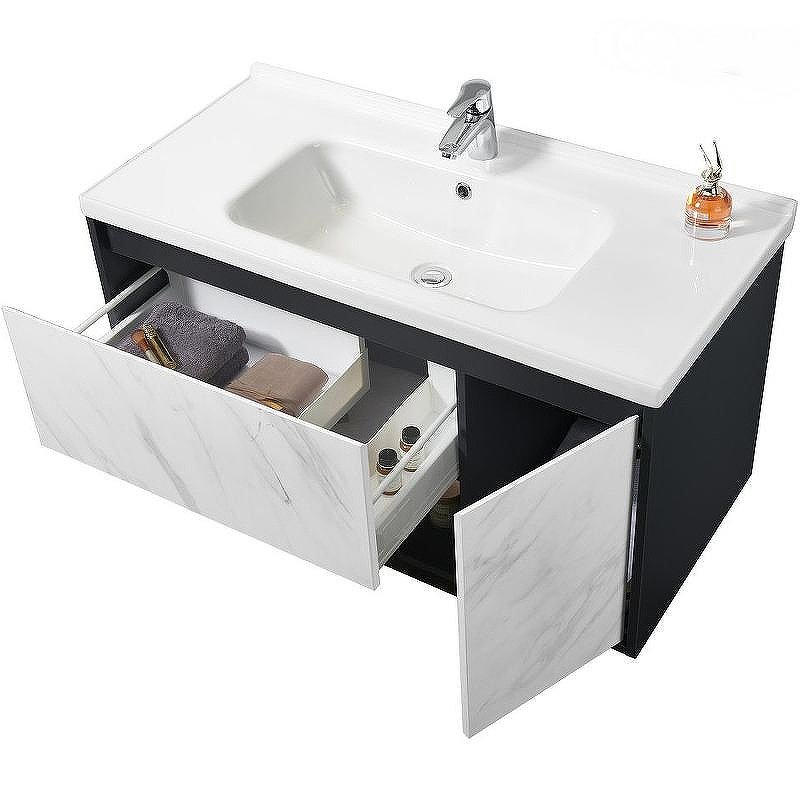 Тумба с раковиной Orans BC-0903 100 9031000 подвесная Dark grey White marble, купить, цена, заказать, магазин, доставка, скидка, промокод, купить, цена, заказать, магазин, доставка, скидка, промокод