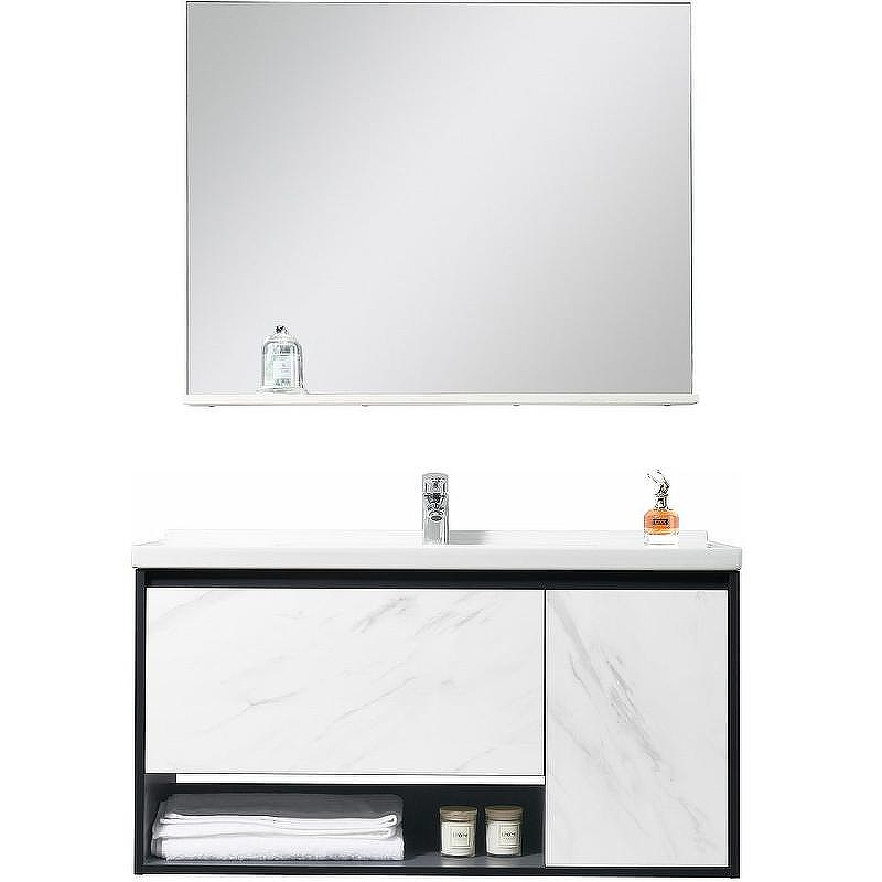 Тумба с раковиной Orans BC-0903 100 9031000 подвесная Dark grey White marble, купить, цена, заказать, магазин, доставка, скидка, промокод, купить, цена, заказать, магазин, доставка, скидка, промокод