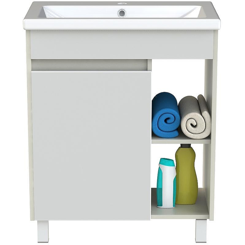 Тумба с раковиной Orange Topline-Line 60 TLIB60+RA Белый глянец Светло-серый глянец, купить, цена, заказать, магазин, доставка, скидка, промокод, купить, цена, заказать, магазин, доставка, скидка, промокод