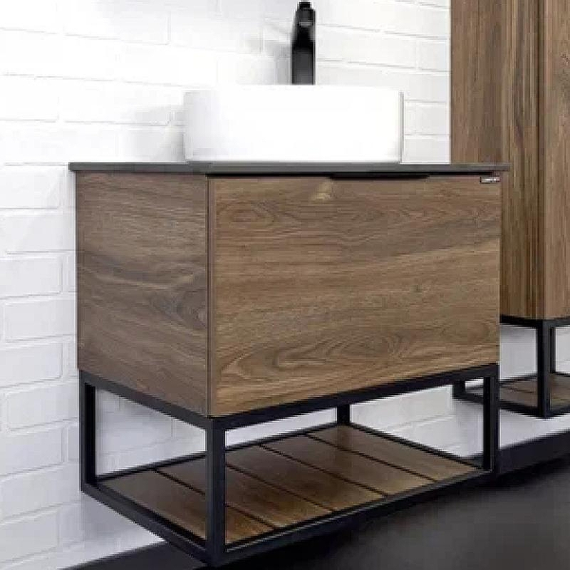 Тумба с раковиной Comforty Порто 60 00-00010676 подвесная Дуб темно-коричневый, купить, цена, заказать, магазин, доставка, скидка, промокод, купить, цена, заказать, магазин, доставка, скидка, промокод