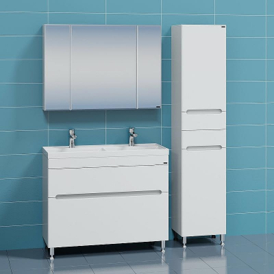 Тумба под раковину СанТа Лондон 100/2 2 ящика Белая