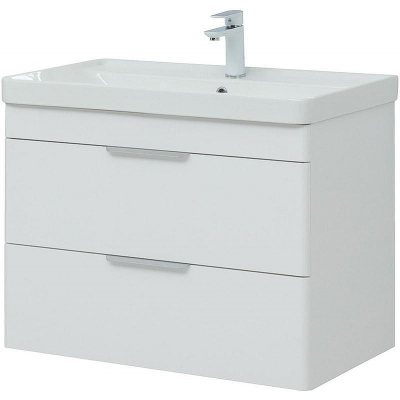 Тумба под раковину Aquanet Ирис new 80 310146 подвесная Белая глянцевая