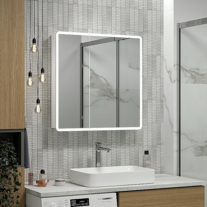 Зеркальный шкаф Reflexion Chill 800х800 RF2315CH с подсветкой Белый матовый, купить, цена, заказать, магазин, доставка, скидка, промокод, купить, цена, заказать, магазин, доставка, скидка, промокод