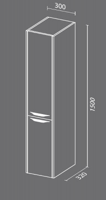 Шкаф пенал SanVit Мэри 30 pmery с фактурой под дерево с бельевой корзиной подвесной Карпатская ель