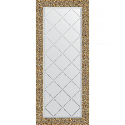 Зеркало Evoform Exclusive-G 156х66 BY 4151 с гравировкой в багетной раме - Чеканка золотая 90