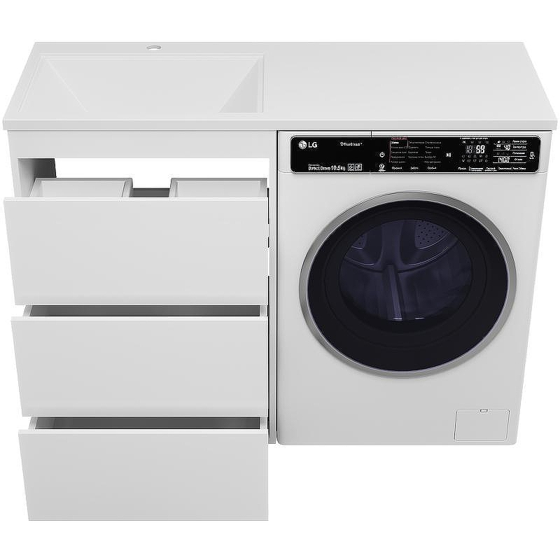 Тумба под раковину Brevita Grafit 120 GRA-01060-023Я Белая матовая, купить, цена, заказать, магазин, доставка, скидка, промокод, купить, цена, заказать, магазин, доставка, скидка, промокод