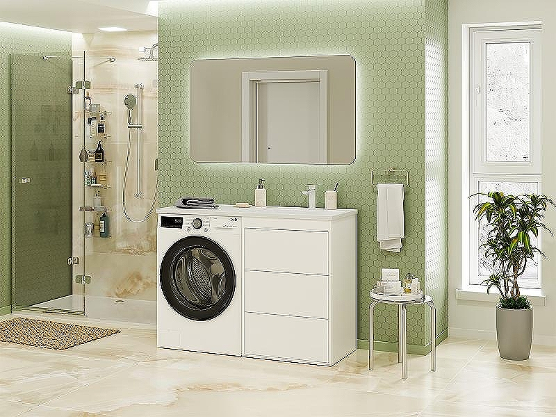 Тумба под раковину Brevita Grafit 120 GRA-01060-023Я Белая матовая, купить, цена, заказать, магазин, доставка, скидка, промокод, купить, цена, заказать, магазин, доставка, скидка, промокод