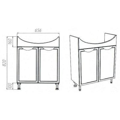 Тумба под раковину VIANT Лима 70 VLIM70BA-T2ST Белая