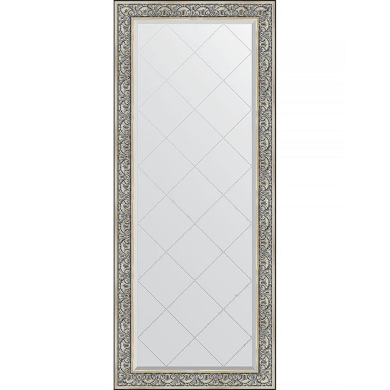 Зеркало Evoform Exclusive-G Floor 205х85 BY 6334 с гравировкой в багетной раме - Барокко серебро 106, купить, цена, заказать, магазин, доставка, скидка, промокод, купить, цена, заказать, магазин, доставка, скидка, промокод