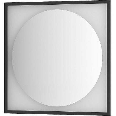 Зеркало Defesto Eclipce 70х70 DF 2222 с подсветкой 15W-4500К/в багетной раме/Без выключателя/Нейтральный белый свет/Черная рама