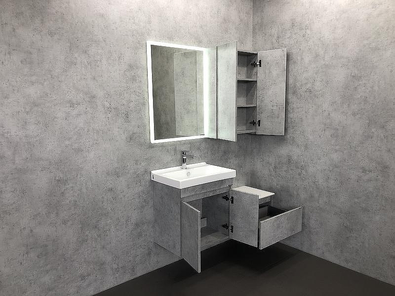 Тумба с раковиной Comforty Осло 60 00-00000835 подвесная Бетон светлый, купить, цена, заказать, магазин, доставка, скидка, промокод, купить, цена, заказать, магазин, доставка, скидка, промокод