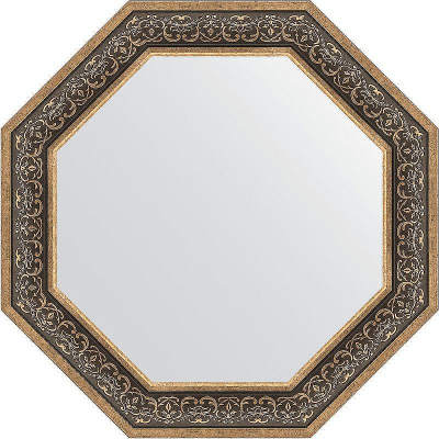 Зеркало Evoform Octagon 79х79 BY 3843 в багетной раме - Вензель серебряный 101