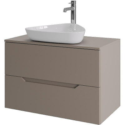 Тумба с раковиной Orange Line 80 Li-80TuLMDF+B07-500W подвесная Латте матовый