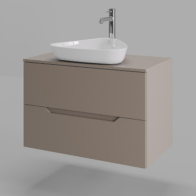 Тумба с раковиной Orange Line 80 Li-80TuLMDF+B07-500W подвесная Латте матовый