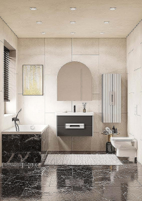 Шкаф пенал Aquaton Ар-Деко 40 1A284703DD8D0 подвесной Серый кобальт