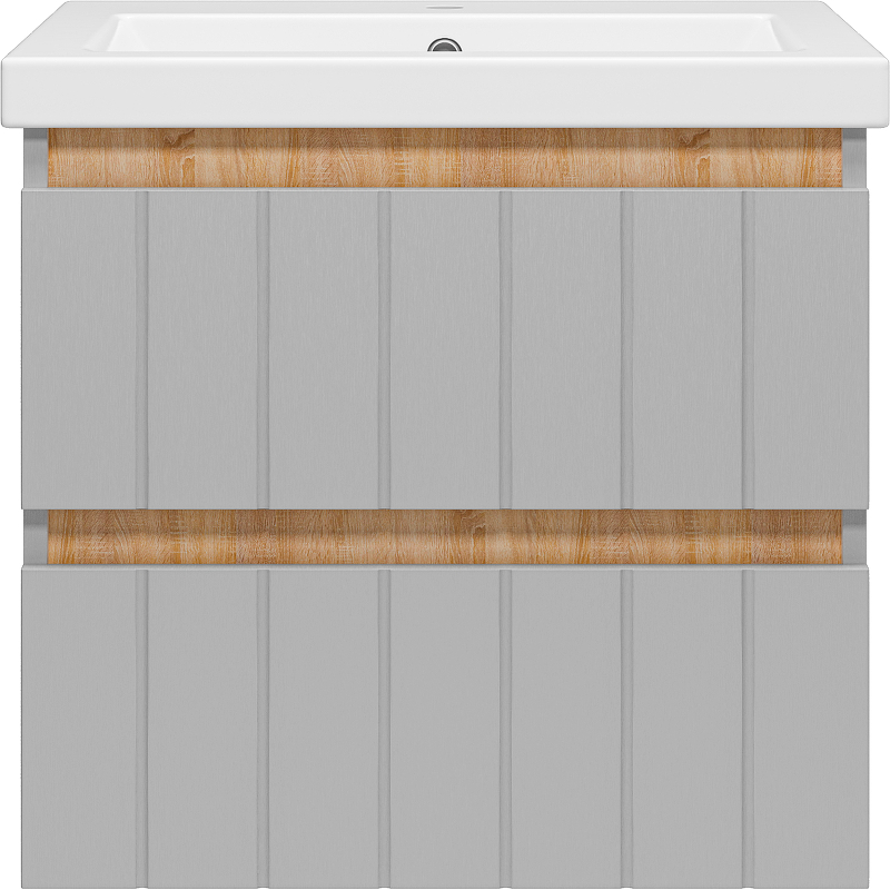 Тумба с раковиной Misty Грей 60 УТ000022655 подвесная Серый металлик Дуб Сонома, купить, цена, заказать, магазин, доставка, скидка, промокод, купить, цена, заказать, магазин, доставка, скидка, промокод