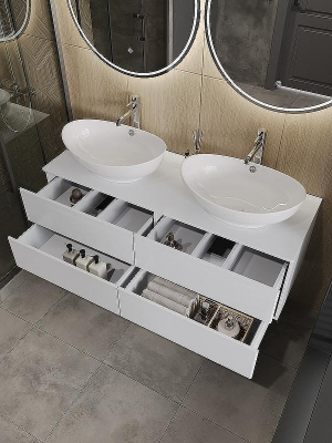 Тумба с раковиной Orange Otto 130 Ot-130TuMDF+G56 Белая