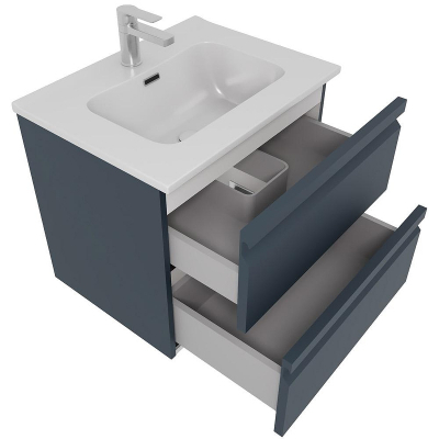 Тумба с раковиной Aquatek Вега 60 AQ77060-MG подвесная Серая матовая