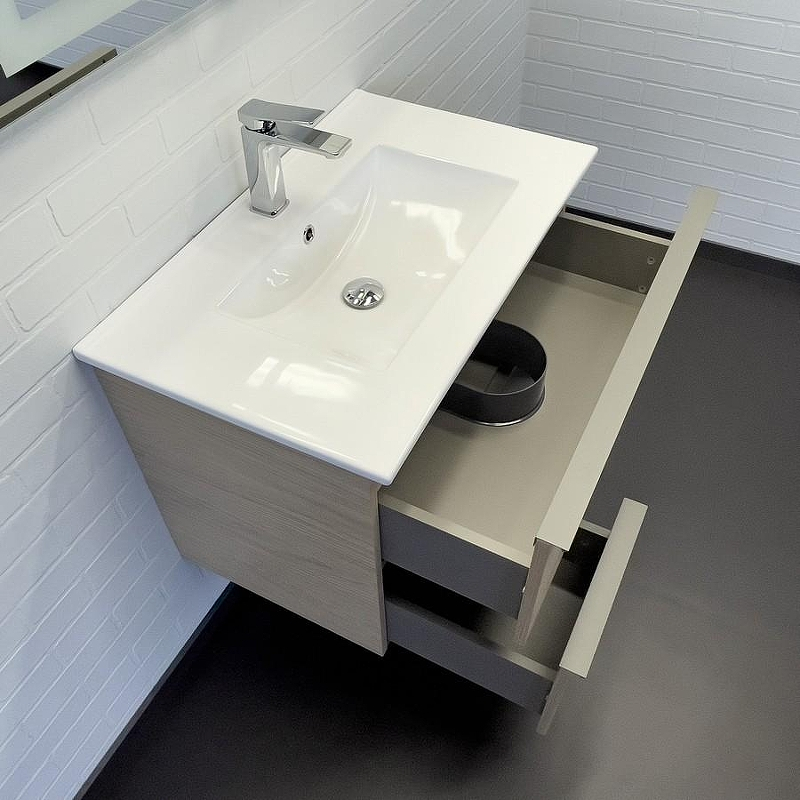 Тумба с раковиной Comforty Тургояк 75 00-00020597 подвесная Дуб светлый, купить, цена, заказать, магазин, доставка, скидка, промокод, купить, цена, заказать, магазин, доставка, скидка, промокод