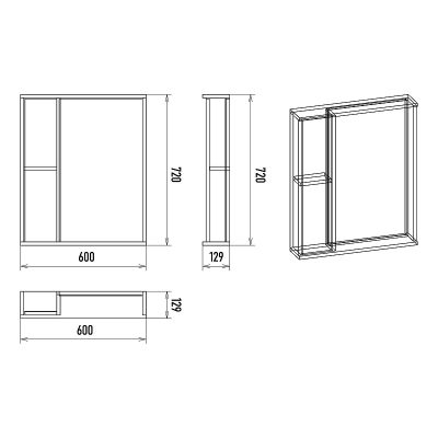 Зеркало со шкафом Misty Кедр 60 L П-Кед04060-011Л Орех Черное