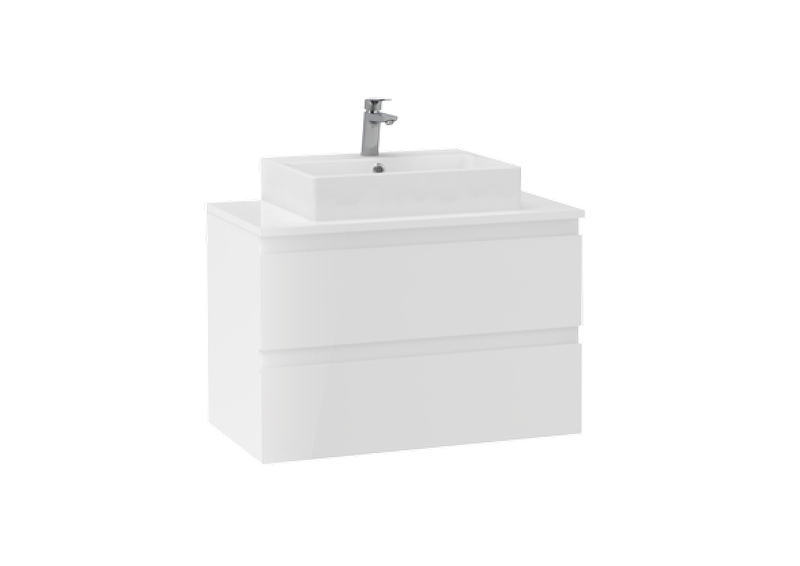 Тумба с раковиной Creavit Alinda 80 AD0080.20.PB + NX242 подвесная цвет Белый, купить, цена, заказать, магазин, доставка, скидка, промокод, купить, цена, заказать, магазин, доставка, скидка, промокод