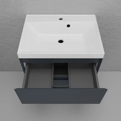 Тумба под раковину Style Line Манхэттен 60 ЛС-00002366 подвесная цвет Графит