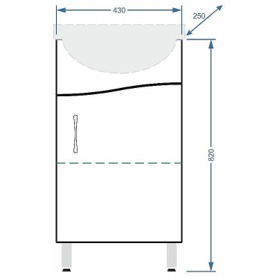 Тумба под раковину Stella Polar Волна 45 SP-00000231 Белая