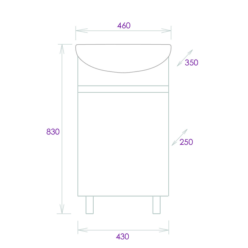 Тумба под раковину Onika Милтон 45 R 104510 цвет Белый, купить, цена, заказать, магазин, доставка, скидка, промокод, купить, цена, заказать, магазин, доставка, скидка, промокод