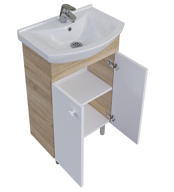 Комплект мебели для ванной Grossman Eco Line 60 106052-2 цвет Белый Дуб сонома, купить, цена, заказать, магазин, доставка, скидка, промокод, купить, цена, заказать, магазин, доставка, скидка, промокод