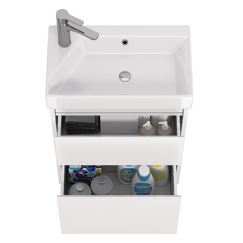 Тумба под раковину Dreja Slim 55 99.0400 подвесная Белая, купить, цена, заказать, магазин, доставка, скидка, промокод, купить, цена, заказать, магазин, доставка, скидка, промокод