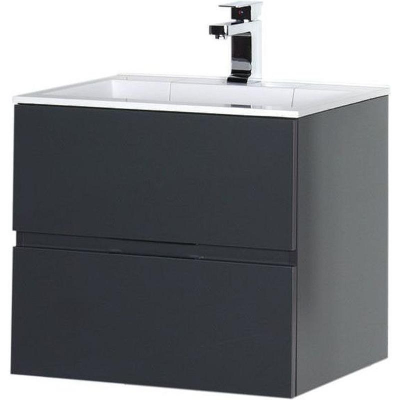 Тумба с раковиной Aquanet Алвита 60 213094 подвесная Серый антрацит, купить, цена, заказать, магазин, доставка, скидка, промокод, купить, цена, заказать, магазин, доставка, скидка, промокод
