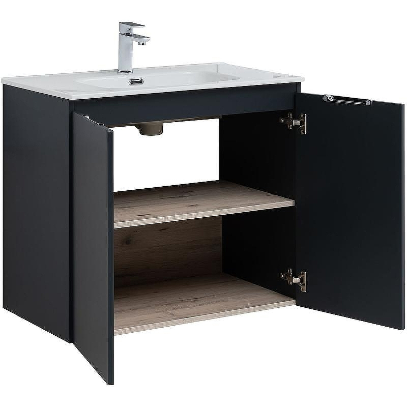 Тумба под раковину Aquanet Алвита New 80 277527 подвесная Антрацит, купить, цена, заказать, магазин, доставка, скидка, промокод, купить, цена, заказать, магазин, доставка, скидка, промокод