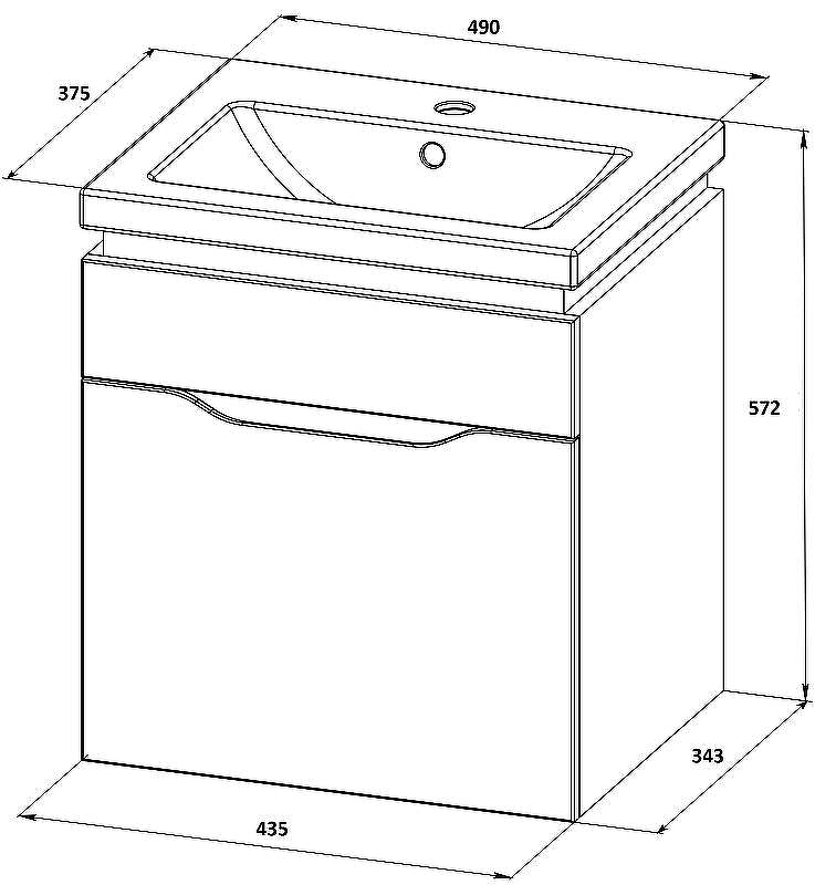 Тумба с раковиной Orange Topline-Monaco 50 TP-MO50+RA Белый глянец, купить, цена, заказать, магазин, доставка, скидка, промокод, купить, цена, заказать, магазин, доставка, скидка, промокод