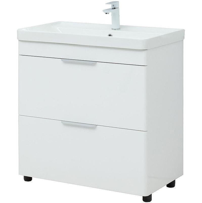 Тумба под раковину Aquanet Ирис new 80 310154 Белая глянцевая, купить, цена, заказать, магазин, доставка, скидка, промокод, купить, цена, заказать, магазин, доставка, скидка, промокод