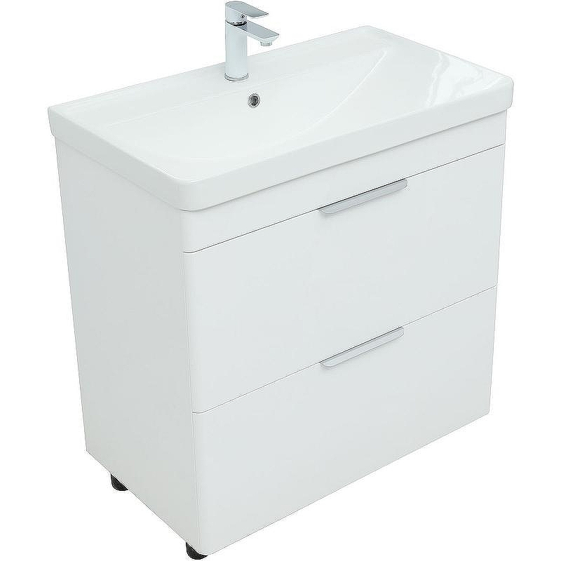 Тумба под раковину Aquanet Ирис new 80 310154 Белая глянцевая, купить, цена, заказать, магазин, доставка, скидка, промокод, купить, цена, заказать, магазин, доставка, скидка, промокод