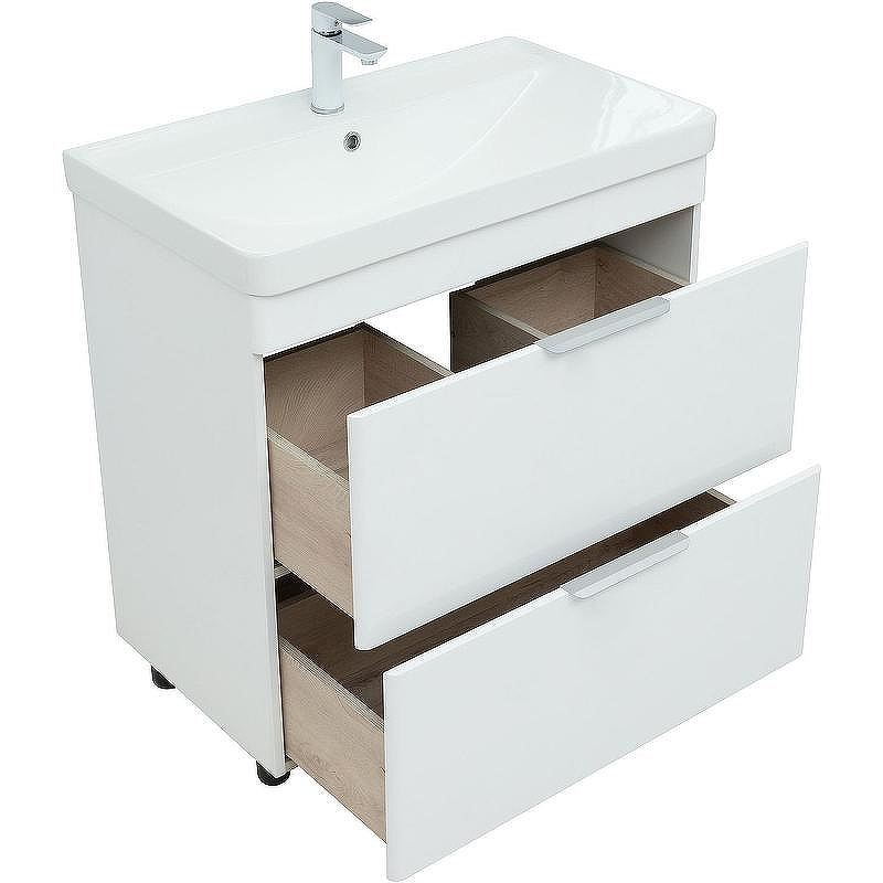 Тумба под раковину Aquanet Ирис new 80 310154 Белая глянцевая, купить, цена, заказать, магазин, доставка, скидка, промокод, купить, цена, заказать, магазин, доставка, скидка, промокод