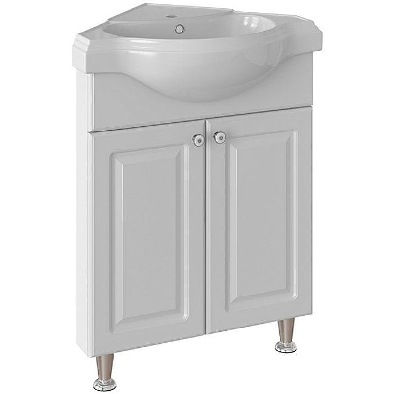 Тумба под раковину Runo Классик 65 УТ000004162 угловая Белая, купить, цена, заказать, магазин, доставка, скидка, промокод, купить, цена, заказать, магазин, доставка, скидка, промокод