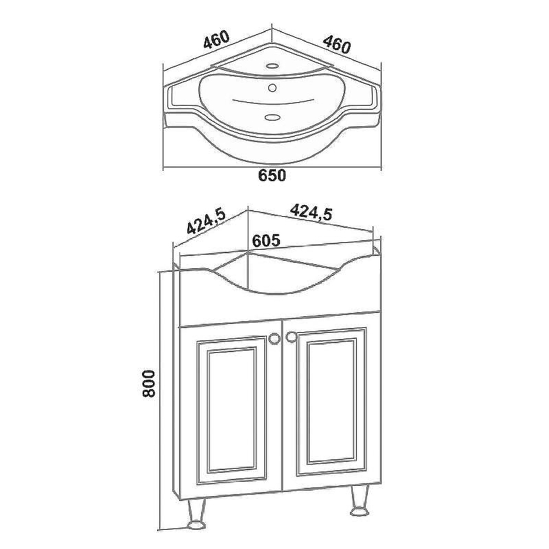 Тумба под раковину Runo Классик 65 УТ000004162 угловая Белая, купить, цена, заказать, магазин, доставка, скидка, промокод, купить, цена, заказать, магазин, доставка, скидка, промокод