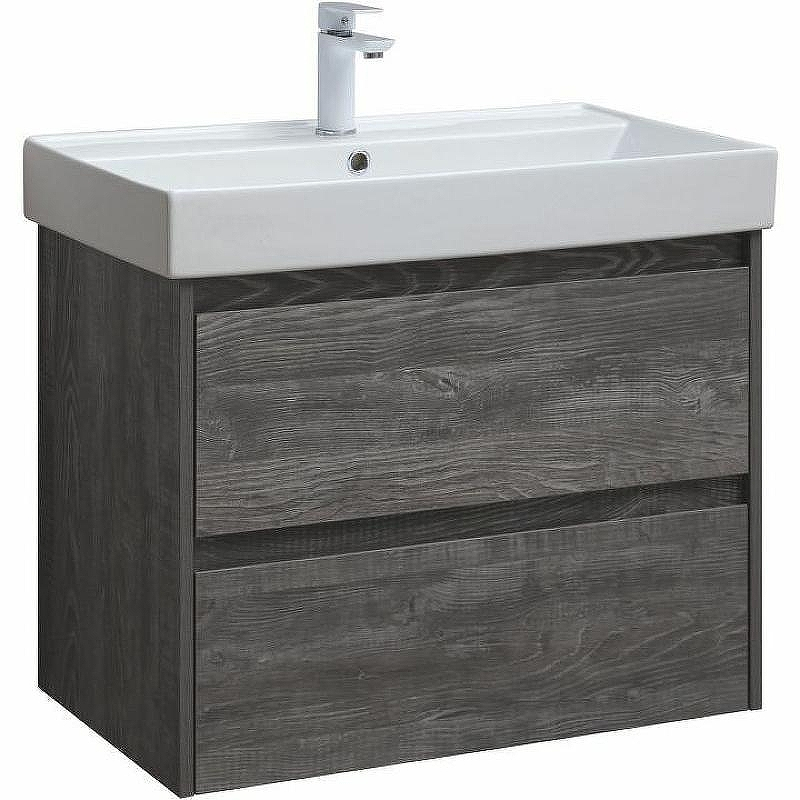 Тумба с раковиной Aquanet Nova Lite 75 305239 подвесная Дуб серый, купить, цена, заказать, магазин, доставка, скидка, промокод, купить, цена, заказать, магазин, доставка, скидка, промокод