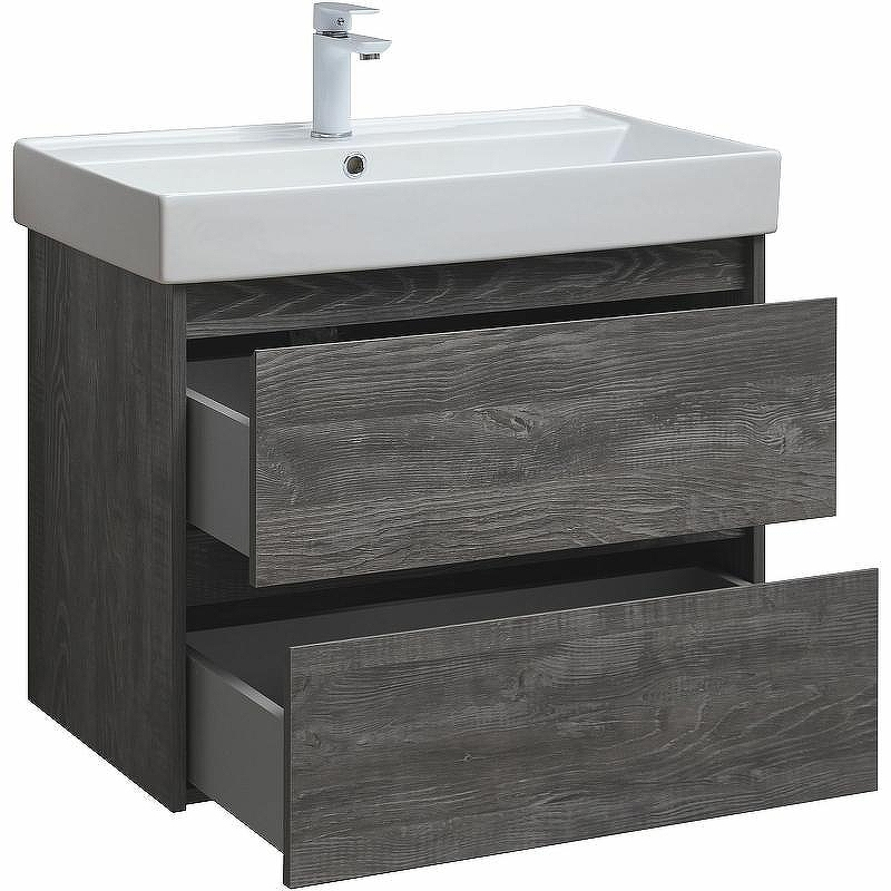 Тумба с раковиной Aquanet Nova Lite 75 305239 подвесная Дуб серый, купить, цена, заказать, магазин, доставка, скидка, промокод, купить, цена, заказать, магазин, доставка, скидка, промокод